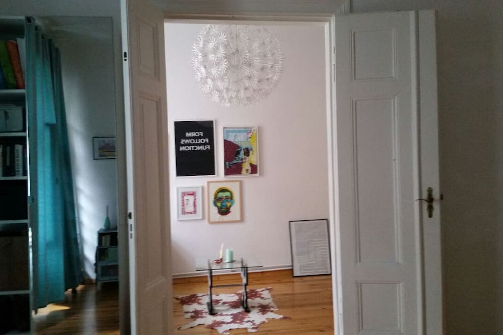 View from the bedroom into the living room