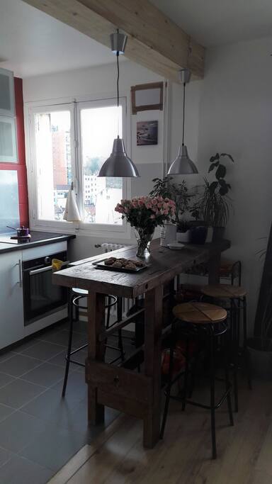 Cuisine ouverte sur séjour