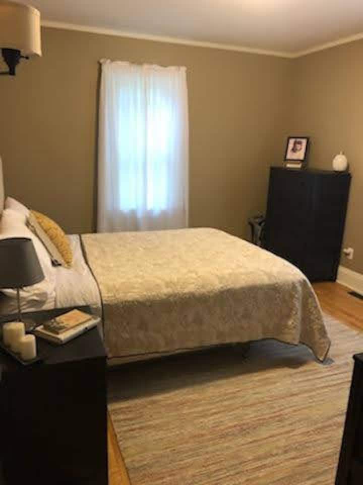 view of master bedroom from doorway