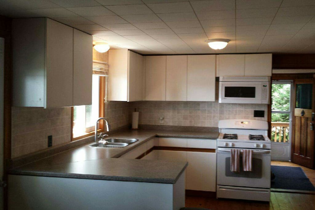 Newly renovated Kitchen...fully equipped
Built in Dishwasher, propane Stove, Range top Microwave