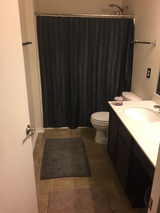 Own clean bathroom with full size shower and sink!