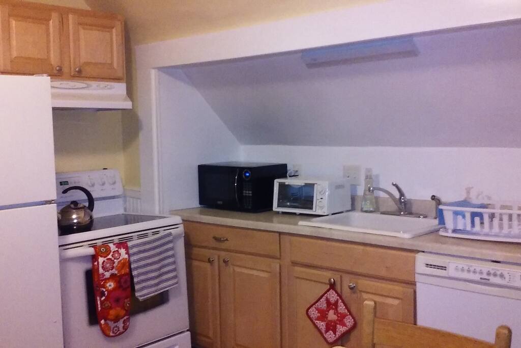 Kitchen stove, microwave, toaster oven dishwasher