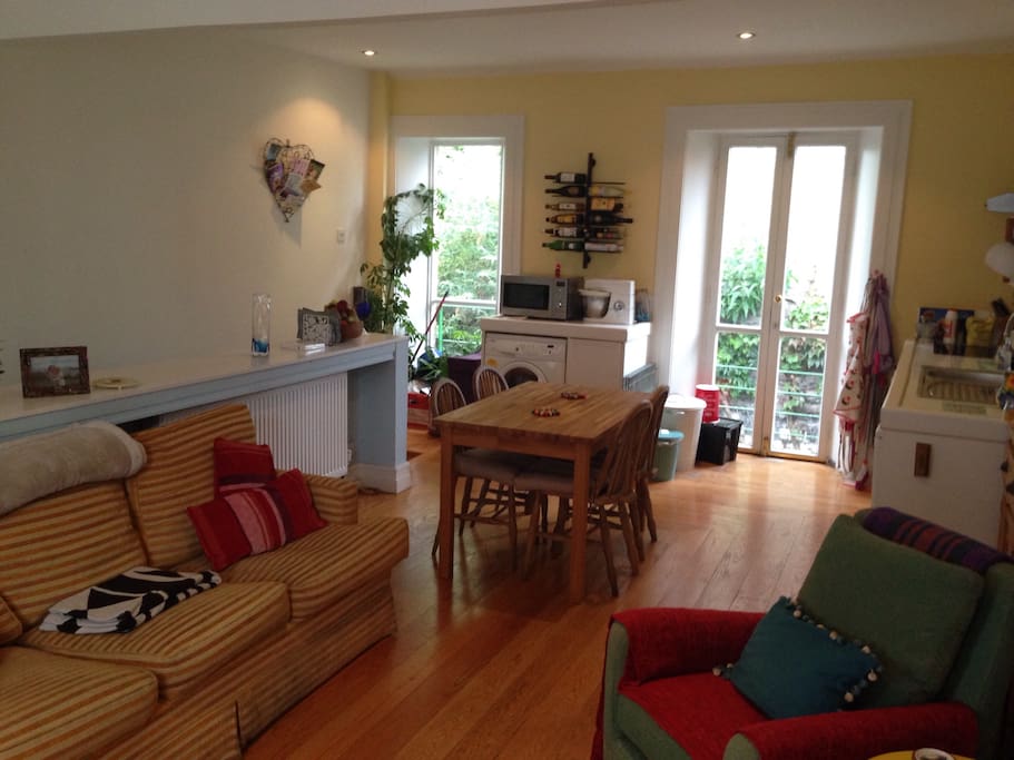 The open plan living room kitchen area