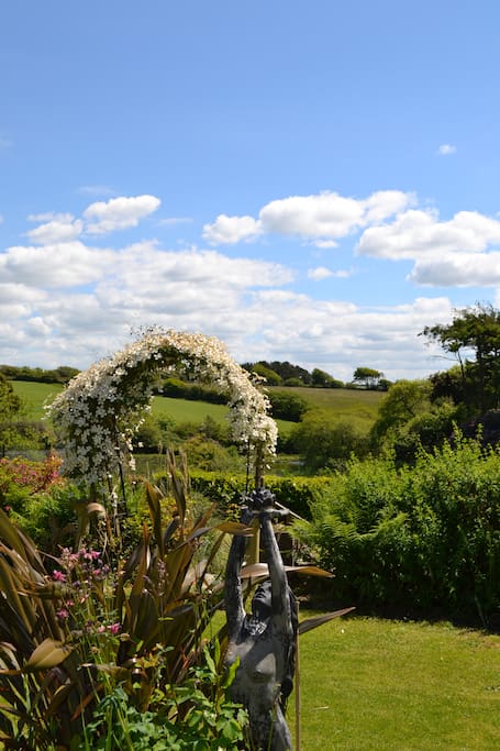 Glorious Devon countryside and pleasant gardens.