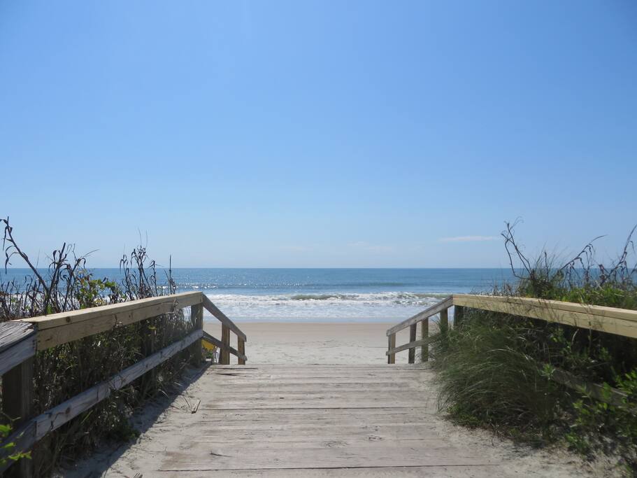 Nearby beach is great for those morning walks or sunning