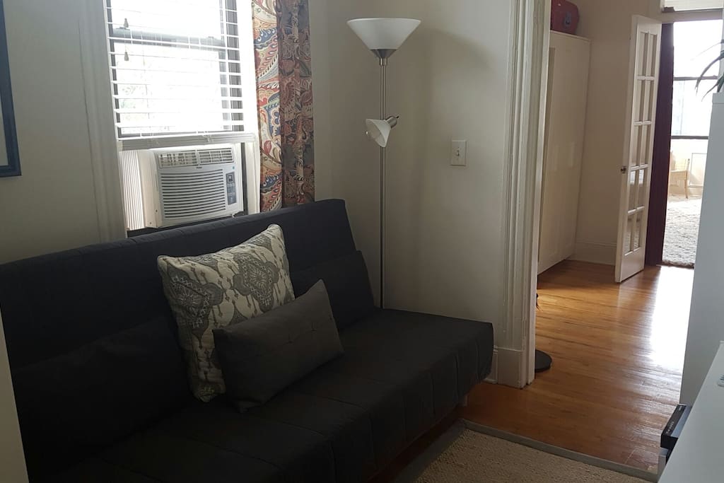 your room, with the AC