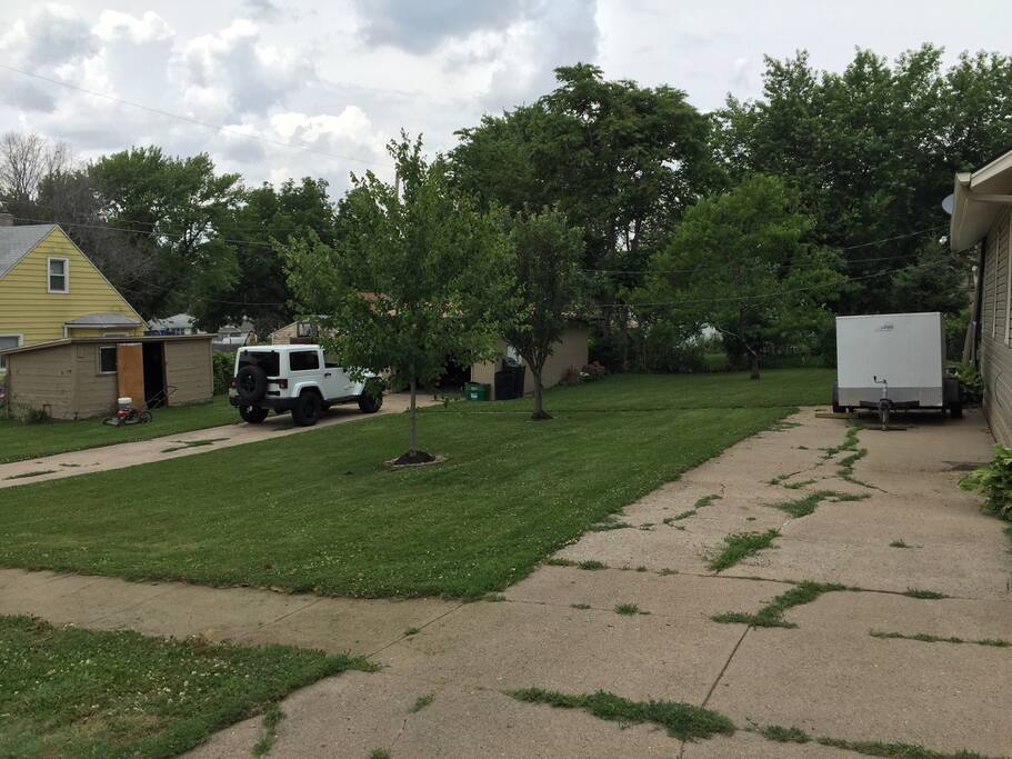 Two drive ways for plenty of parking.