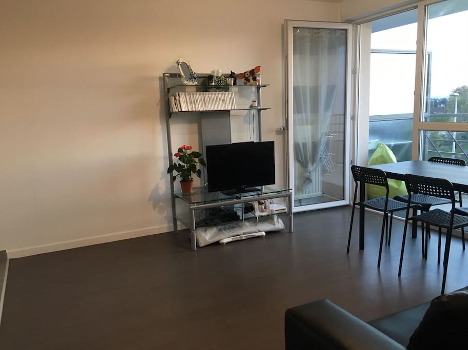 Salon qui donne accès au balcon