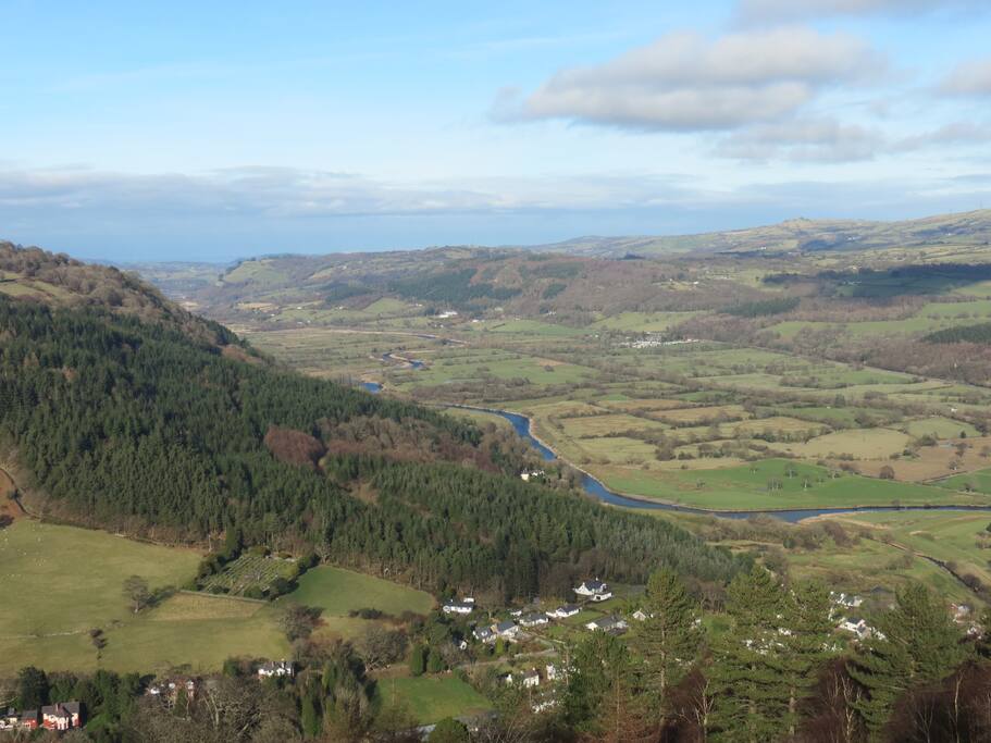 Above Trefriw looking down towards the sea