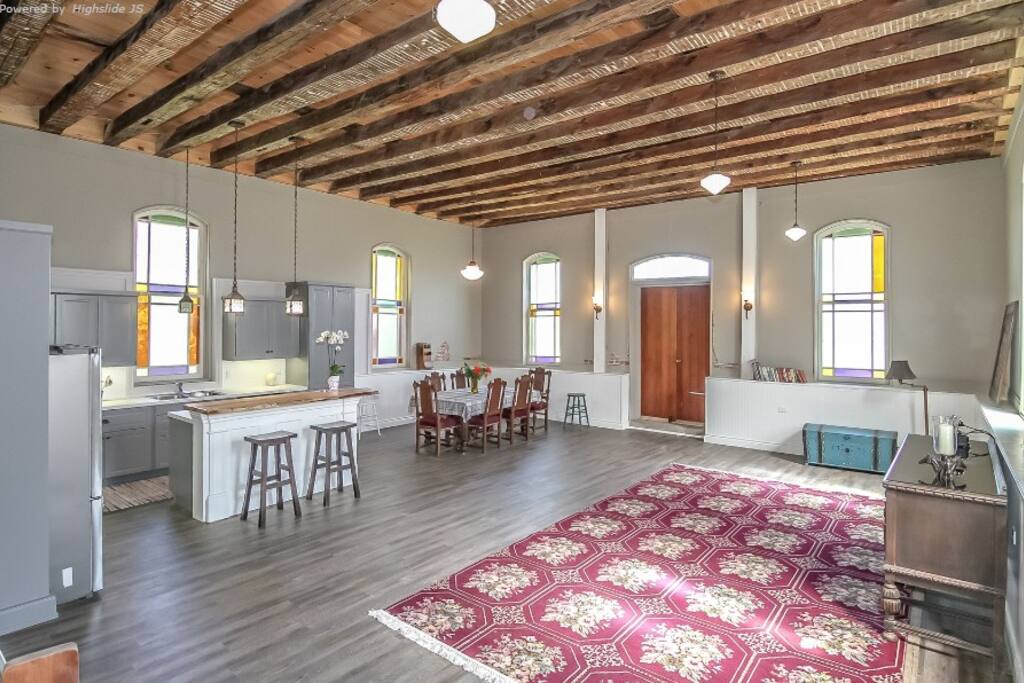 Looking from entrance stage to front door