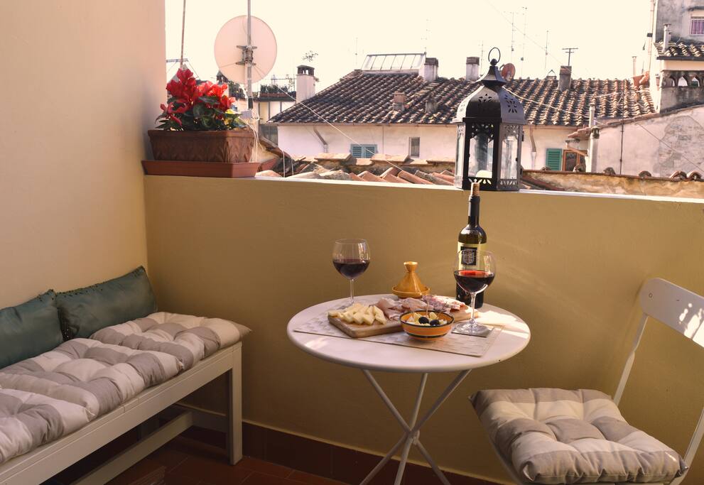 small furnished balcony