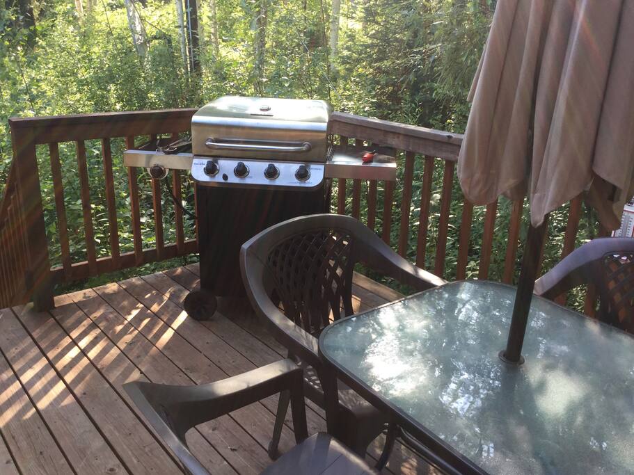 Private deck with BBQ grill.