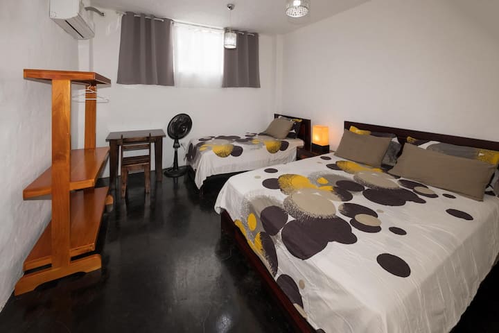 Air conditioned master bedroom with private bathroom.