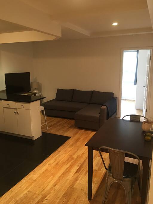 Main living area/common space with small dining table