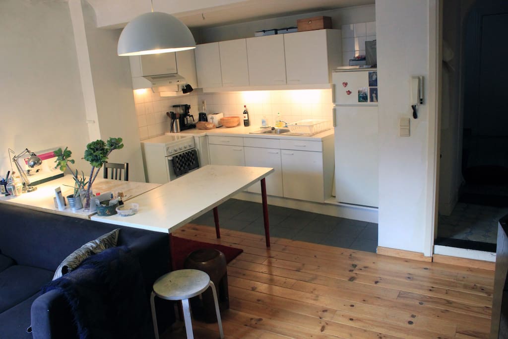 Kitchen combined with living room, 1st floor