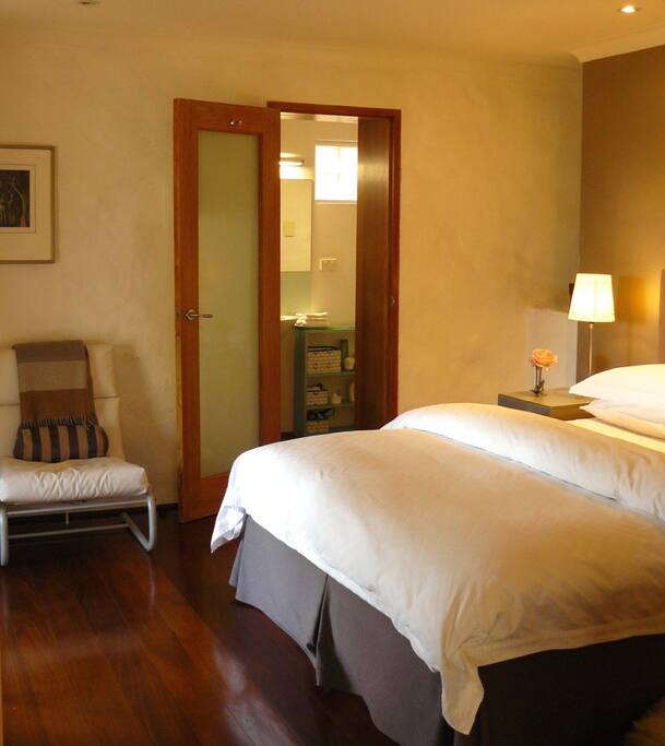 Bedroom with view to bathroom