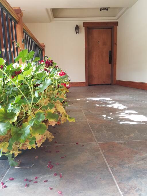 Upstairs hallway to access the private rooms (condos)