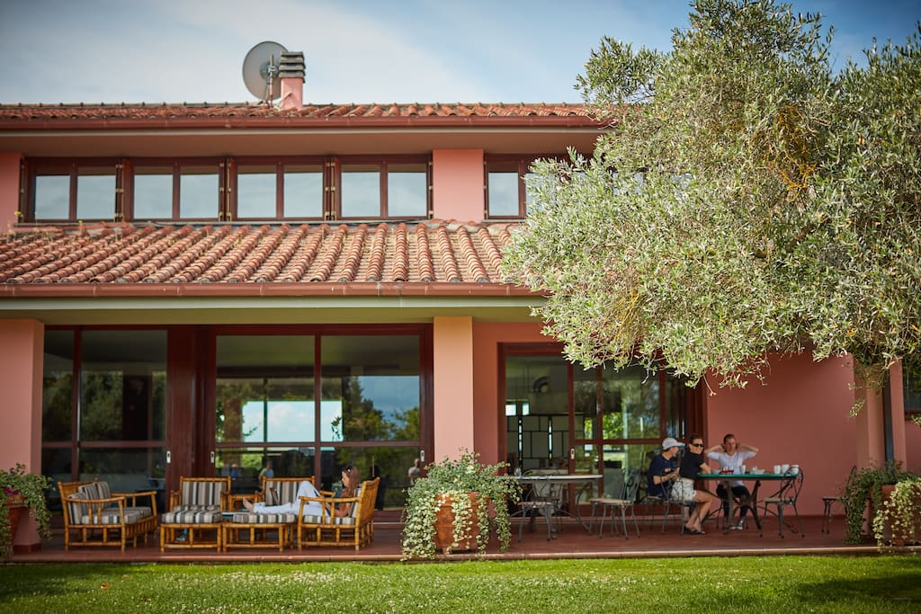 Villa's front porch - view from the pool.