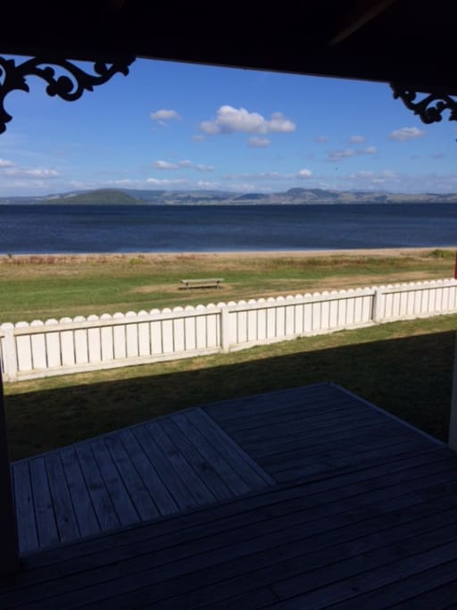 View from lounge, kitchen & en suit queen bedroom