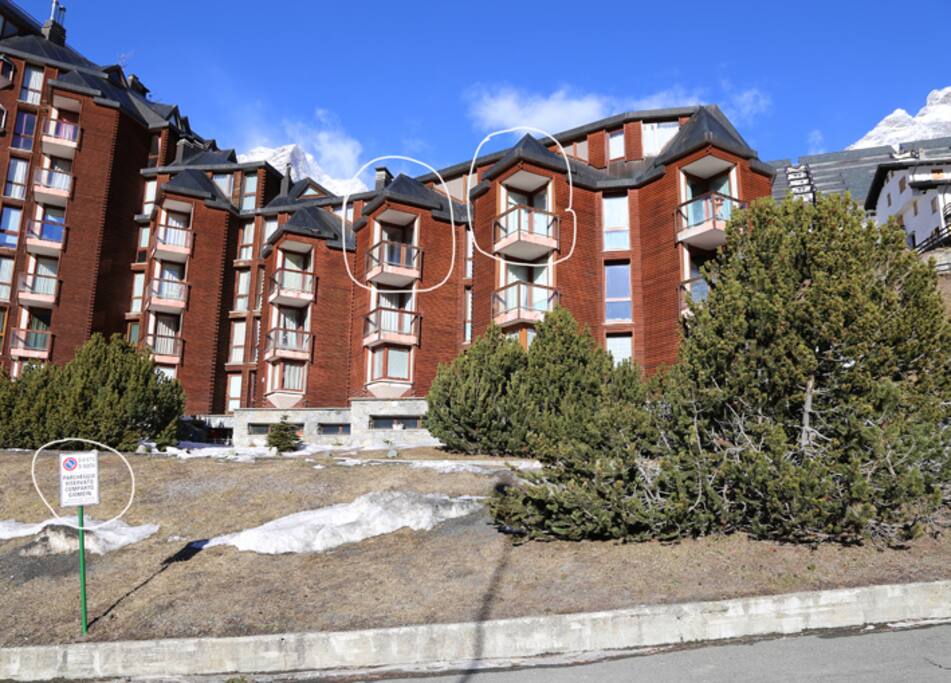 Front view - the balconies