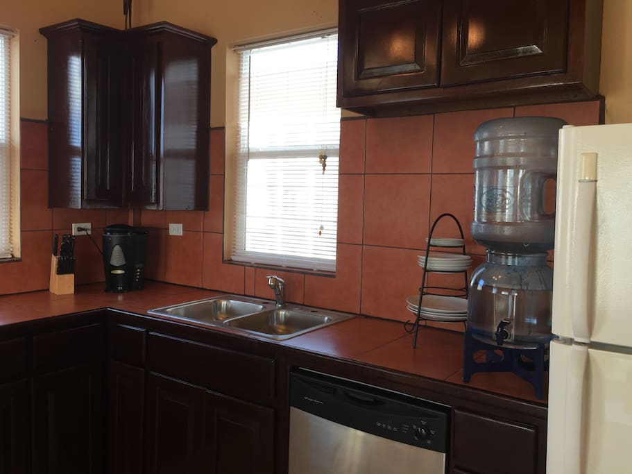 This is the kitchen where a lot of fish is cooked.