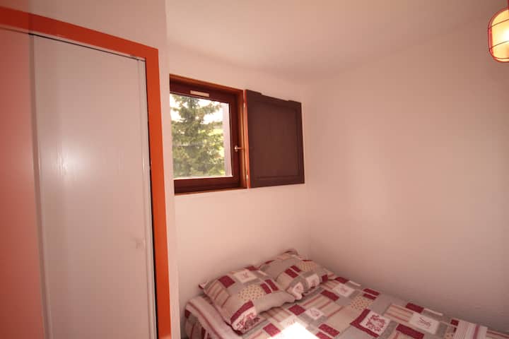 Room overlooking mountain pastures in summer and slopes in winter