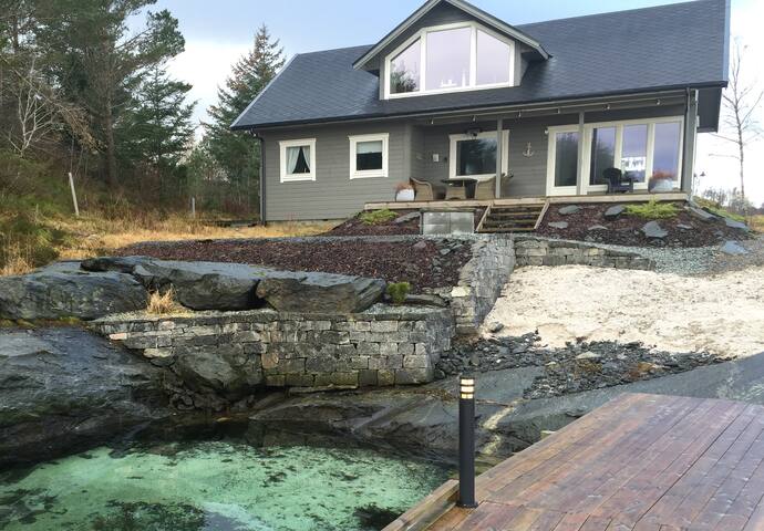 Lovely and cozy cabin by the sea.