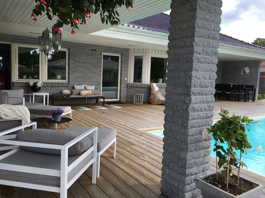 Poolside lounge area