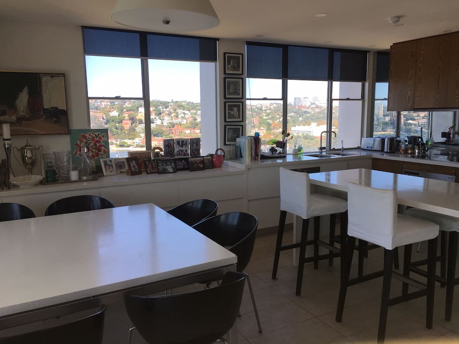 Kitchen looking onto Double Bay