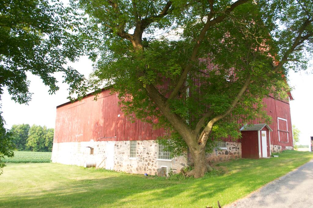 Our barn, houses synthetic ice for hockey shooting practice