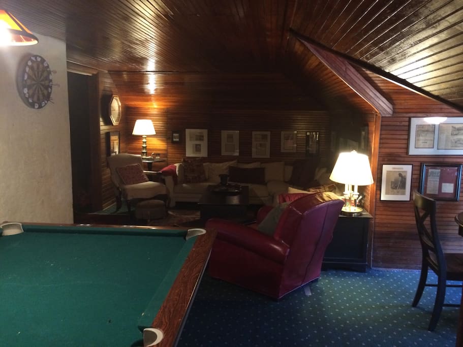 3rd floor family room private to you right outside maids quarters with large screen tv and large sectional couch with pool/pingpong table