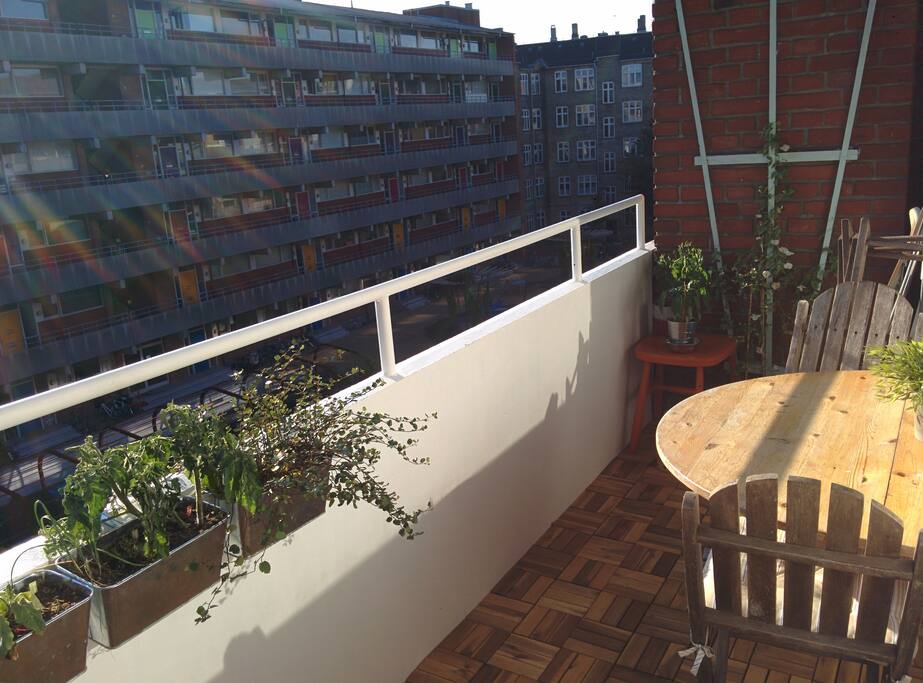 The balcony - perfect for relaxation and sun from 12-7 pm.