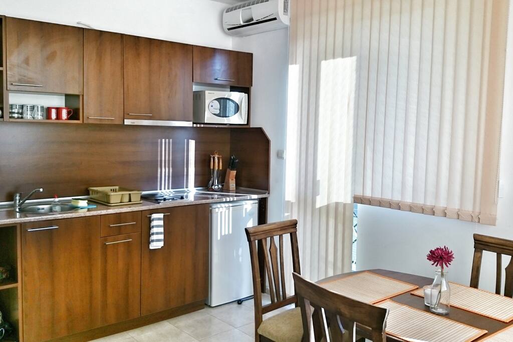living room with kitchen