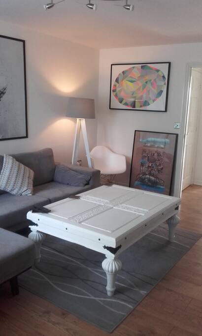 Comfy lounge with large coffee table