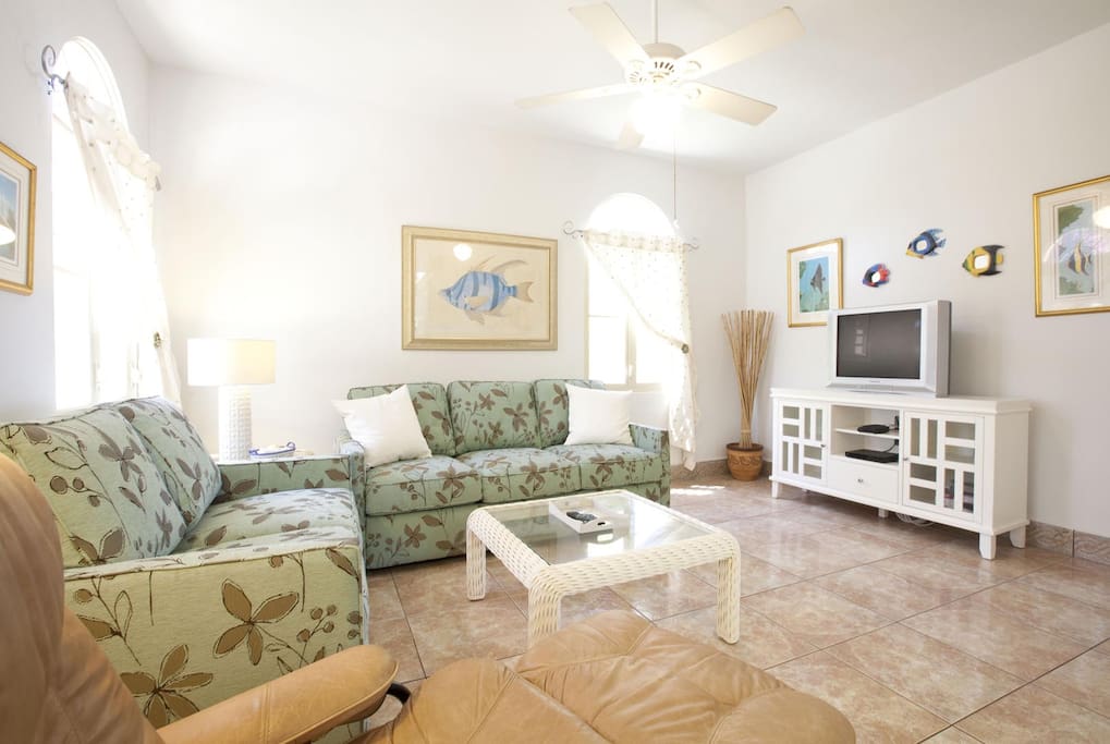 TV ROOM WITH CABLE TV AND A PULL OUT QUEEN SLEEP SOFA