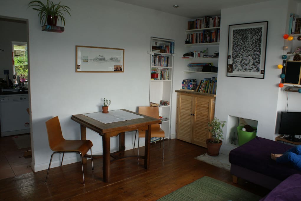 Front room with dining table that extends