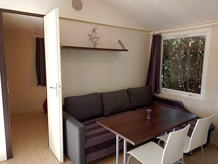 Mobil-home Dans Jardin Du Domaine Piscine Partagee - Orange