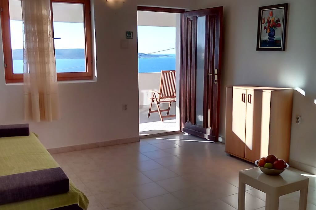 Living room with sea view