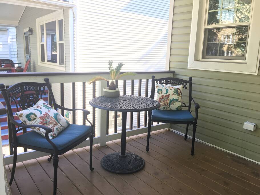 Front porch is a nice spot to drink coffee/ tea