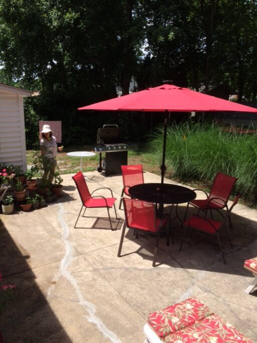 Patio getting ready for guests