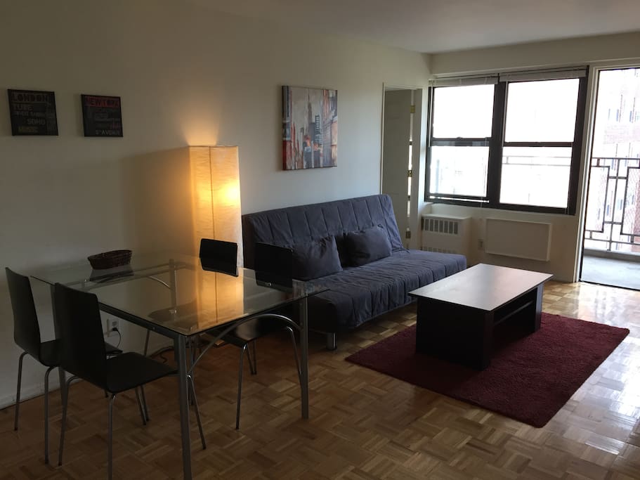 Living room and dining room