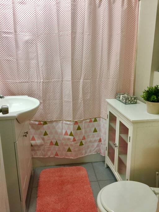 Bathroom with full size tub and shower