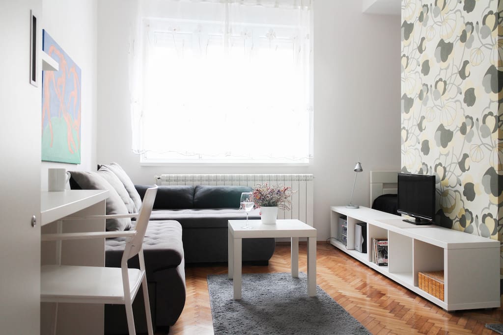 Bright clean room with lot of functions practically organized for your pleasure