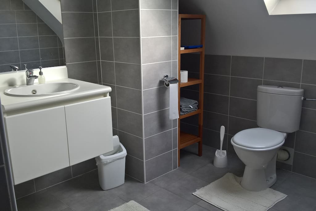 Bath room equipped with towels & utilities