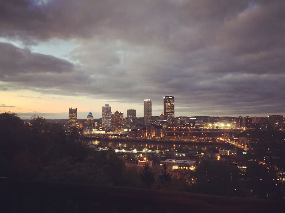 Private Bedroom City View at Night