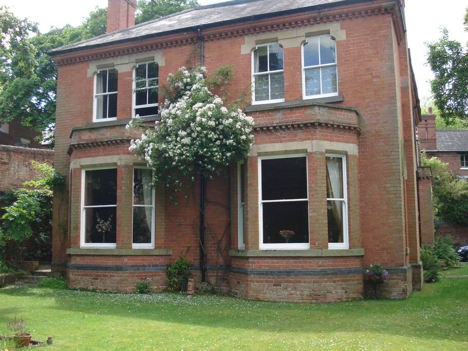 Side of the house overlooking private garden