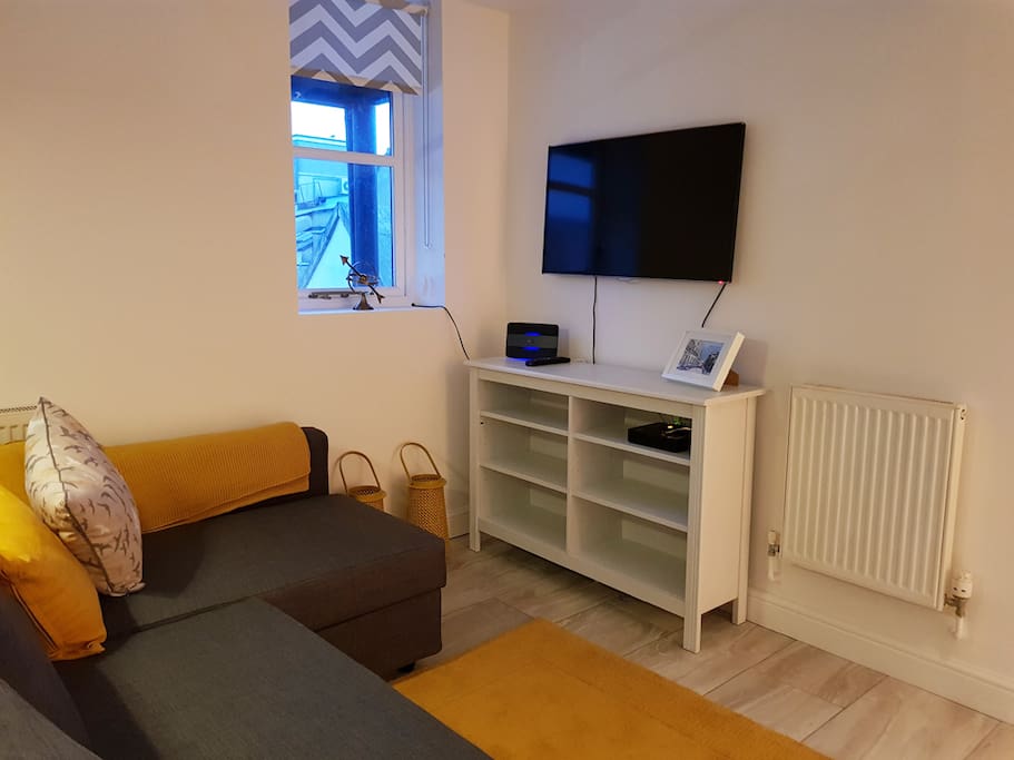 Living area with smart TV.