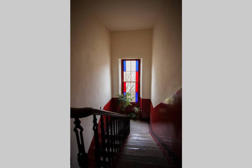 Stairs leading to from door