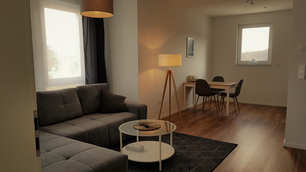 Living room and dining area