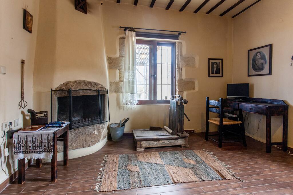 bedroom with fireplace